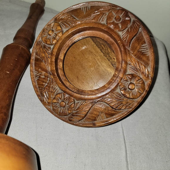 COPY - Vintage Wooden Ashtray Stand/Plant Holder Two Piece - Picture 8 of 8